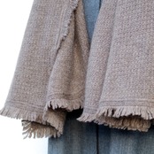 MAISON CARRÉE  CASHMERE Fringe STOLE  "SAND BEIGE"