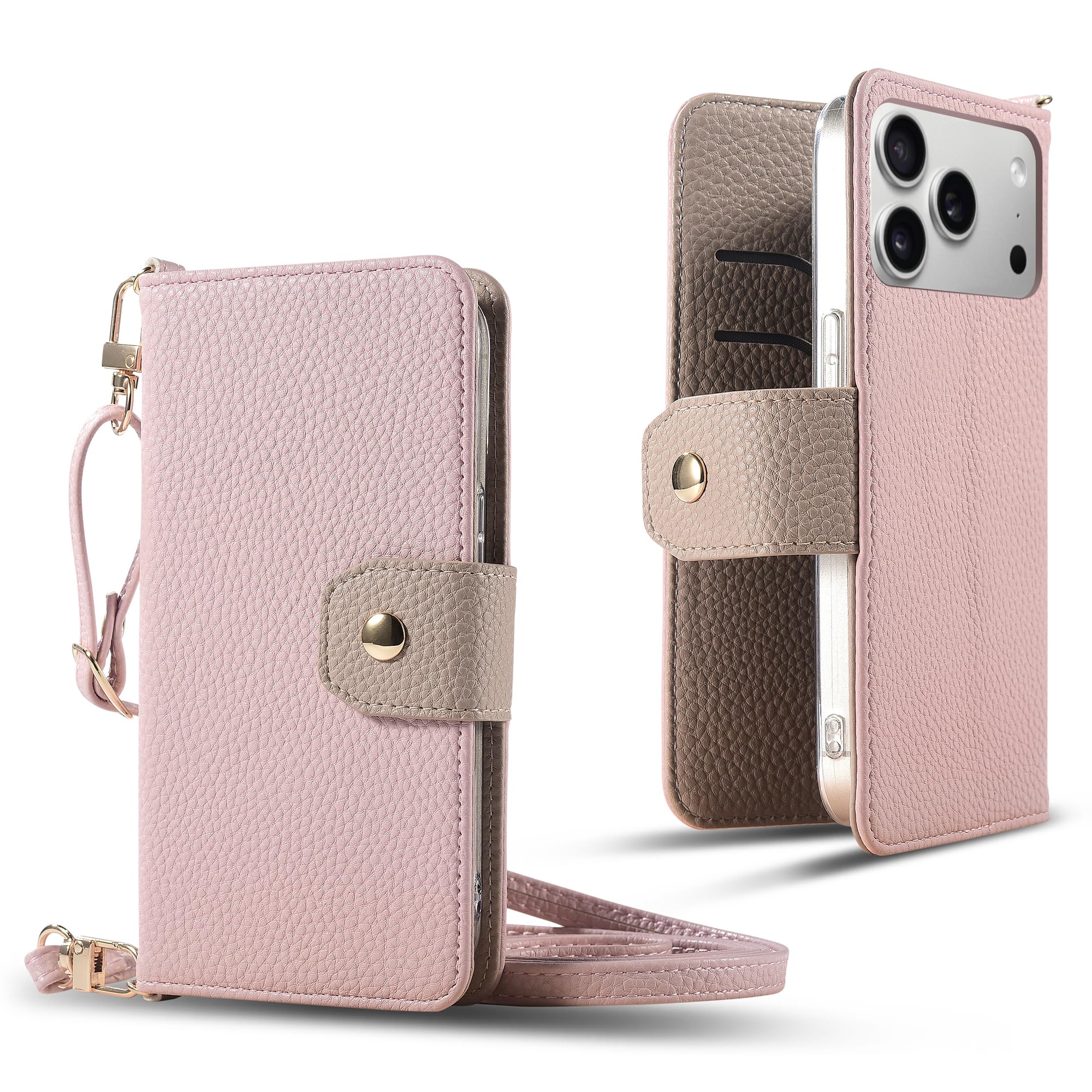 対応iPhone 18 Pro / 17 Pro 用 ケース 手帳型 ショルダー スマホケース カード収納 バイカラー 可愛い ストラップ 肩掛け アイフォン17プロ スマホカバー ケース 手帳型 斜めがけ 横置きスタンド機能 おしゃれ 高級PUレザー 手作り 携帯ケース エレガント 全面保護