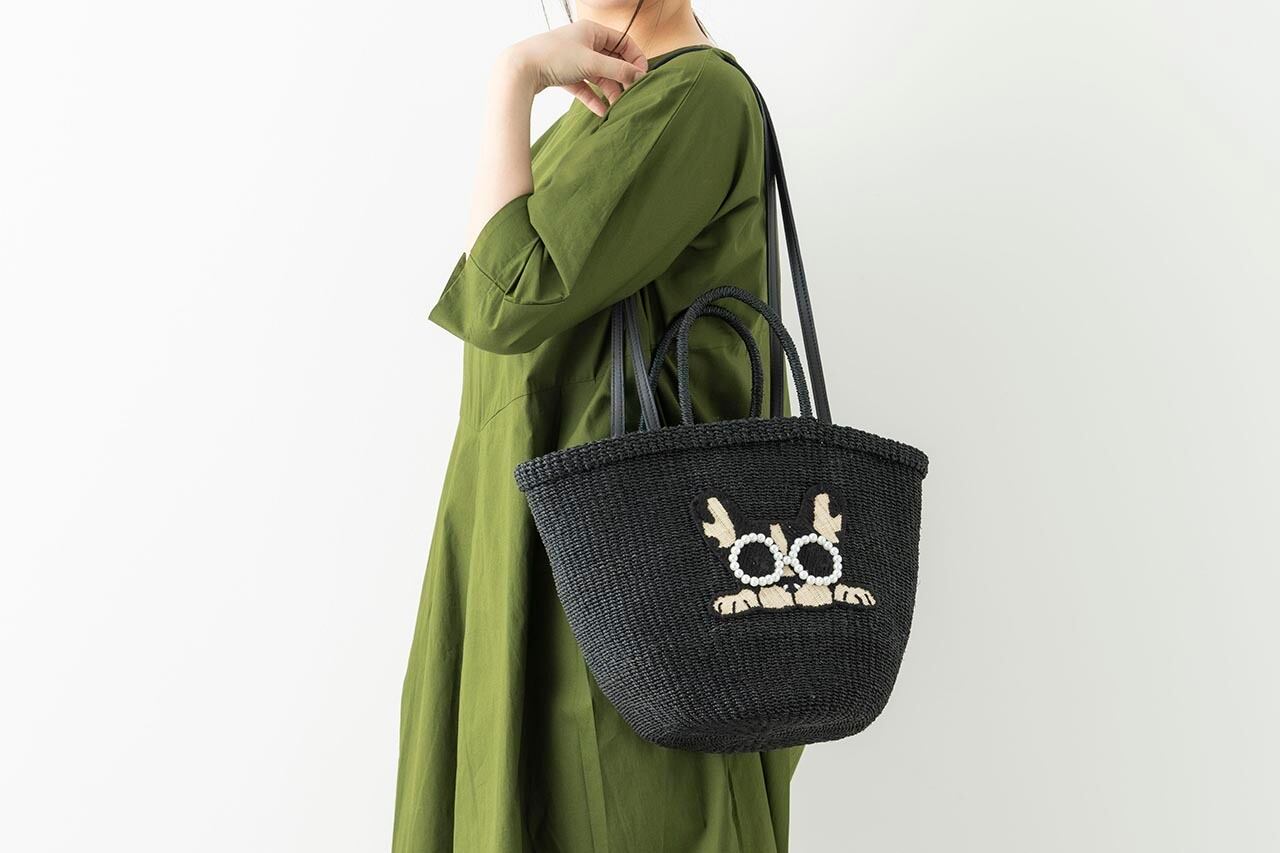 アジョリーかごバッグDOG アジョリー かごトートバッグ「CAT／DOG」大〈各2色〉 | 中村