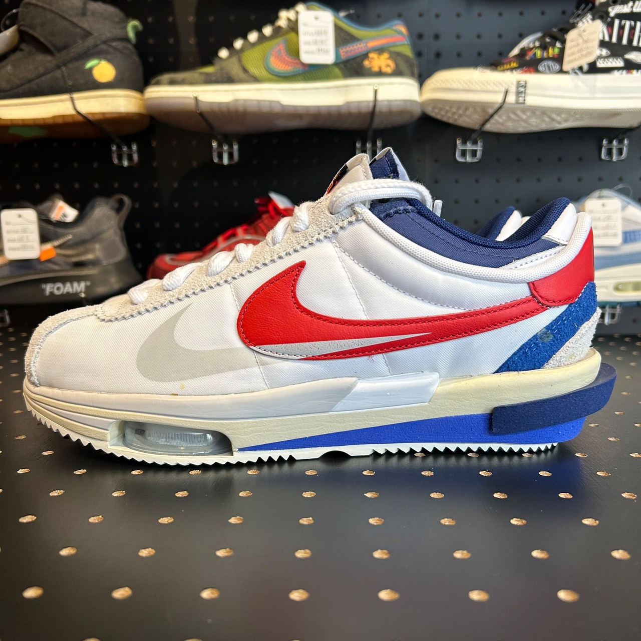 sacai × Nike Zoom Cortez "White and University Red" US9/27cm