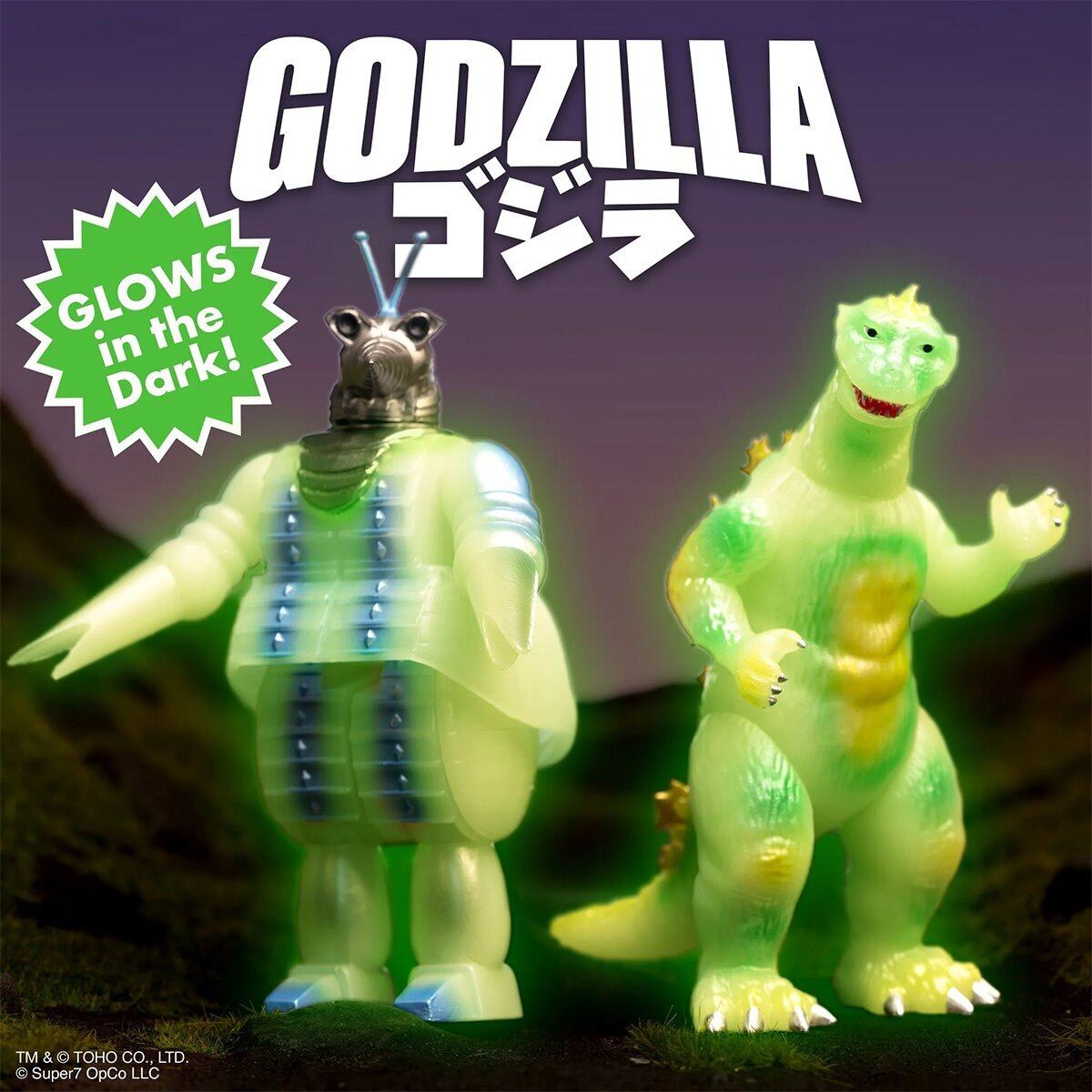 【ビンテージ　レア品】　ゴジラ蓄光フィギュア スーパー7 リ・アクション 東宝ゴジラ怪獣 怪獣大戦争 ゴジラ 1955