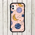 受注生産 iPhoneケース 月と惑星のパステル星柄｜天体パターン STAR069A