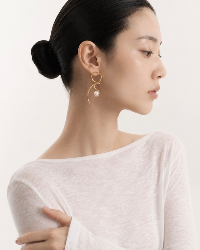 Pearl flow line pierce【アレルギー対応】