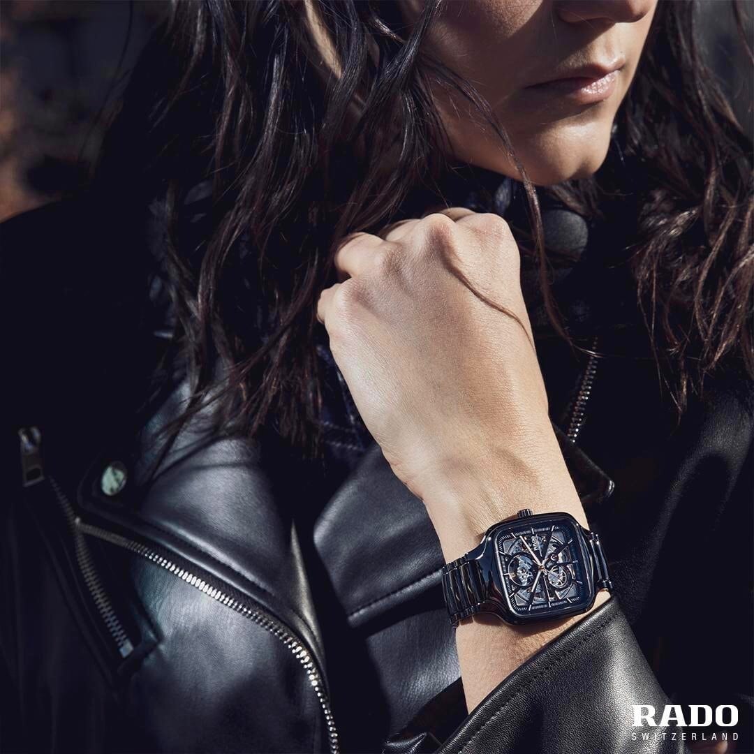 【RADO ラドー】True Square Automatic Open Heart トゥルースクエア オープンハート（ブラック×ゴールド）／国内正規品 腕時計