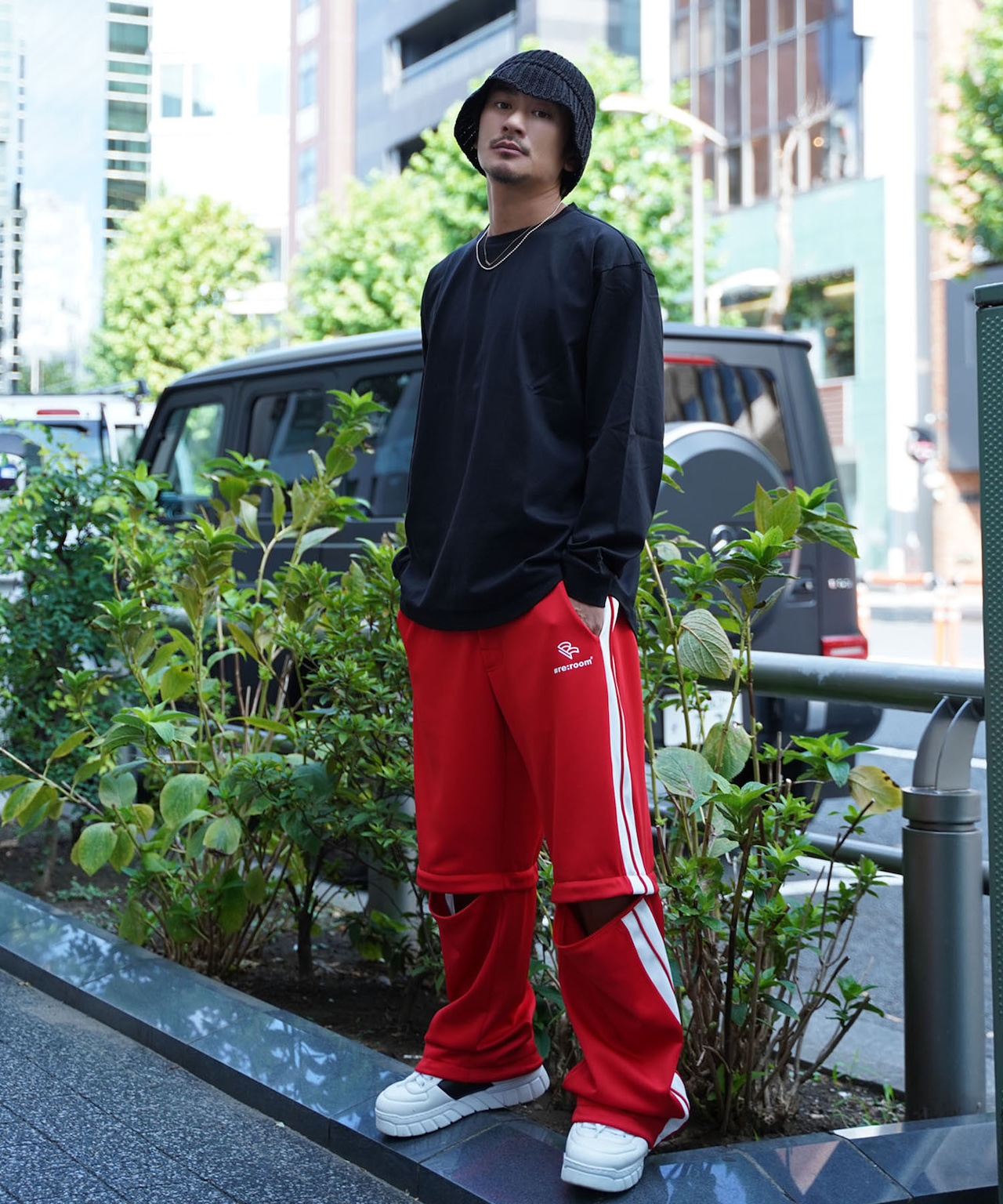 【#Re:room】SIDE LINE 2WAY WIDE TRACK PANTS［REP227］