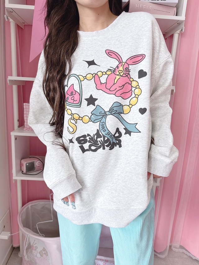 Grayカジュアルトレーナー♡/韓国/レディースファッション/可愛い/おしゃれ/カジュアル/ラフ/春/秋/冬