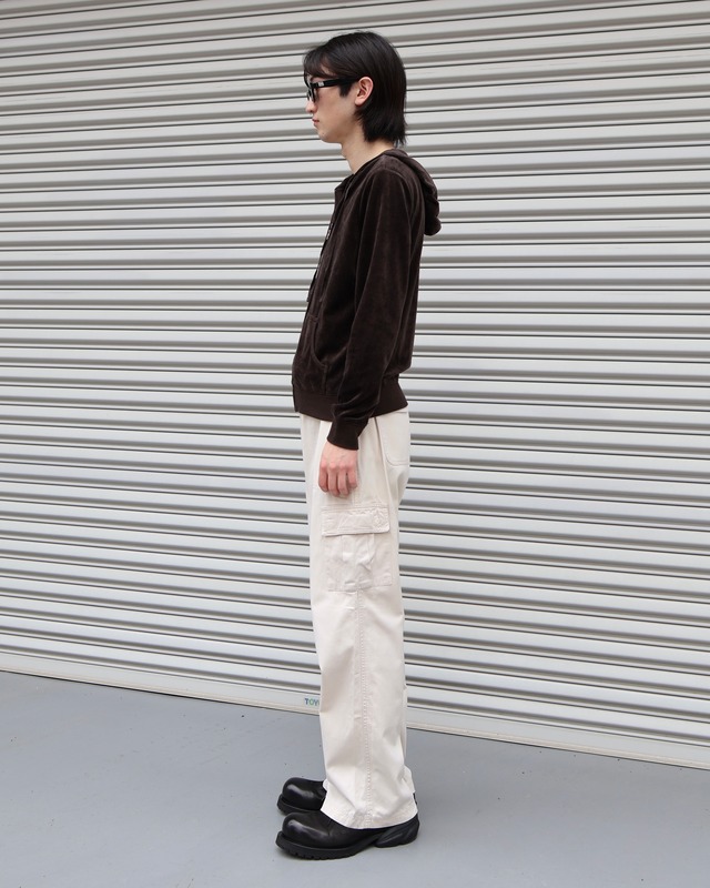 short length velor zip-up foodie