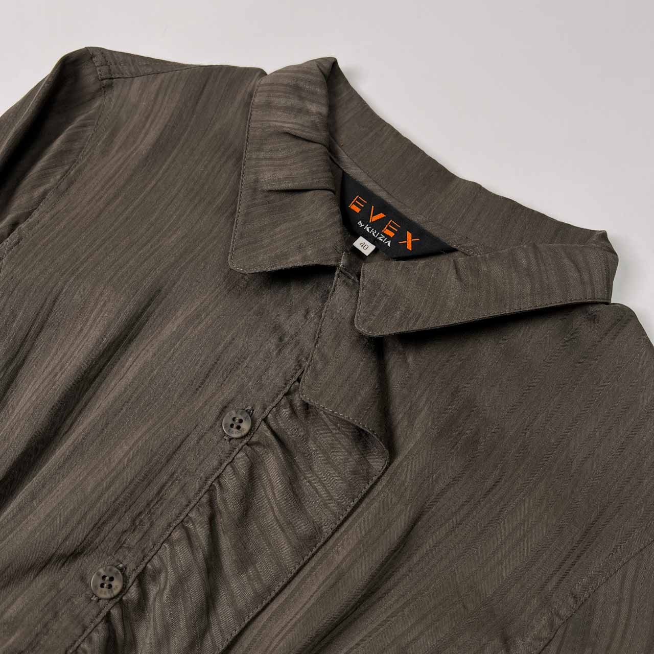 EVEX by KRIZIA エヴェックス バイ クリツィア デザイン サマー シャツ ジャケット サイズ 40 /テンセル/リネン/三陽商会