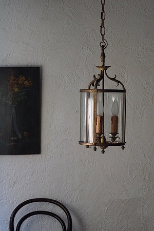 3灯ガラス円膜ランプ-antique glass pendant lamp