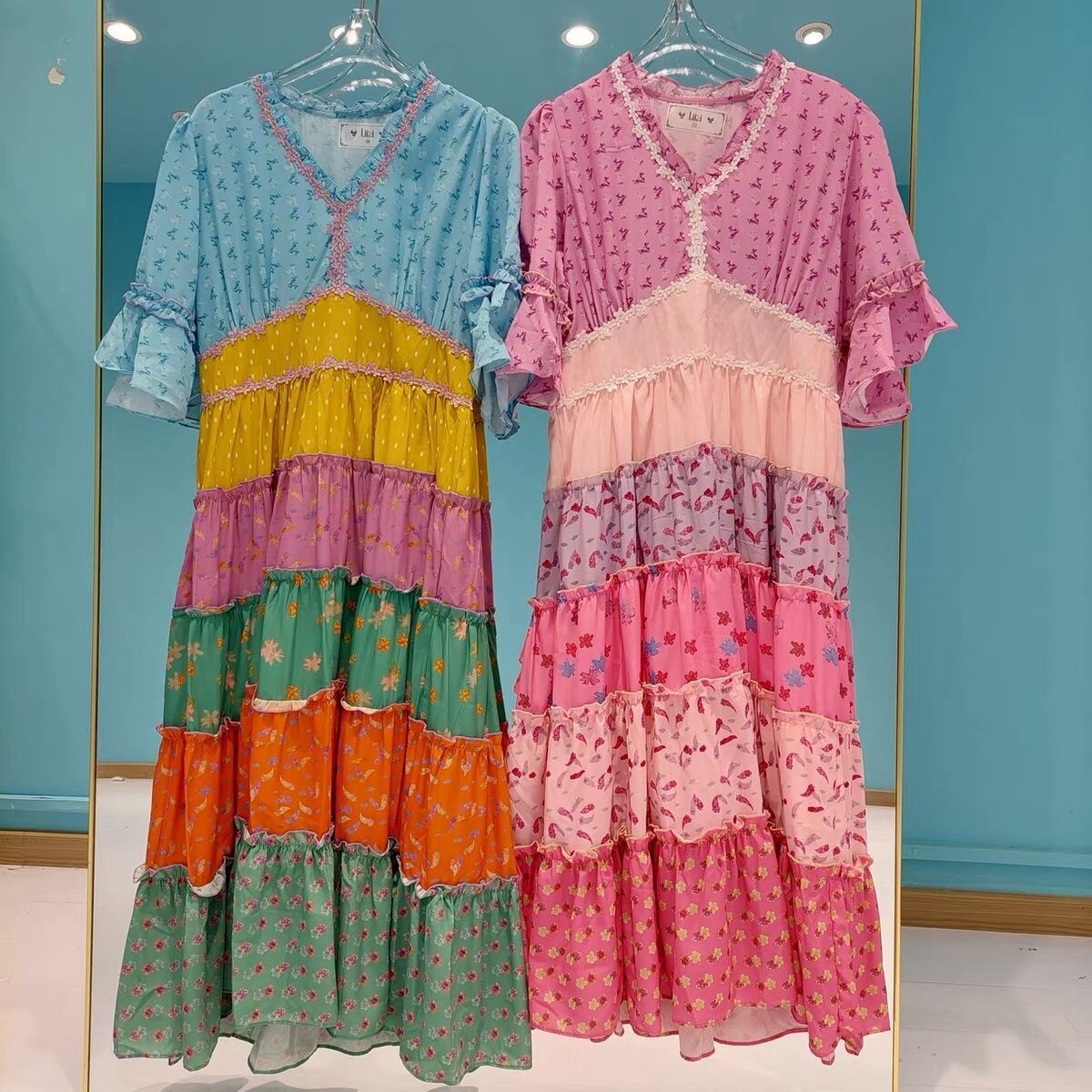 みどり⭐︎ブルーワイドリブカーデandピンクシアーワンピ s28_424705.jpg?$itemSlide$