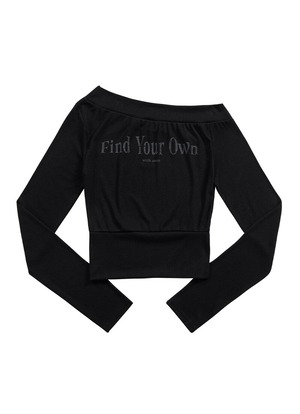 [as”on] FIND OFF-SHOULDER TEE / BLACK 正規品 韓国ブランド 韓国通販 韓国代行 韓国ファッション as on ason エズオン アズオン