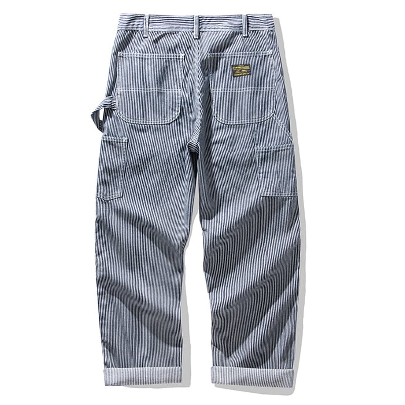 Striped straight painter pants 00574