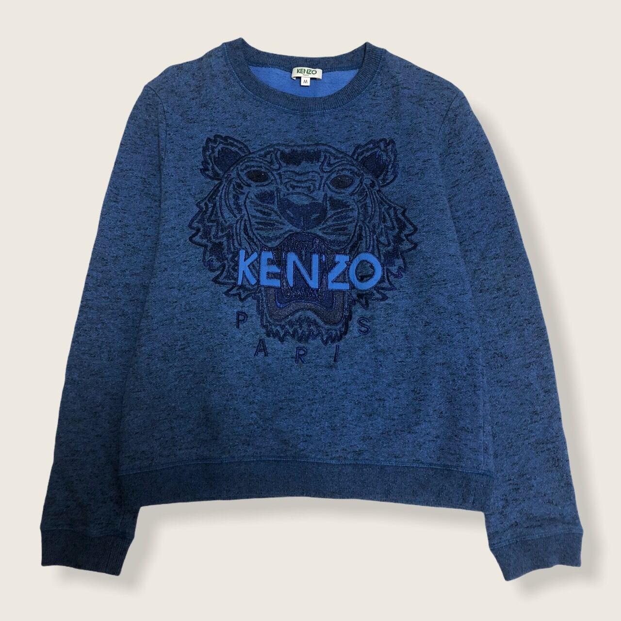最強刺繍デザイン KENZO タイガー刺繍スウェットトレーナー ブルー ...