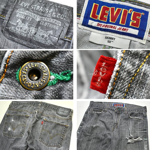 1点物◇Levisリーバイス雰囲気系ダメージ511ブラックジーンズ古着