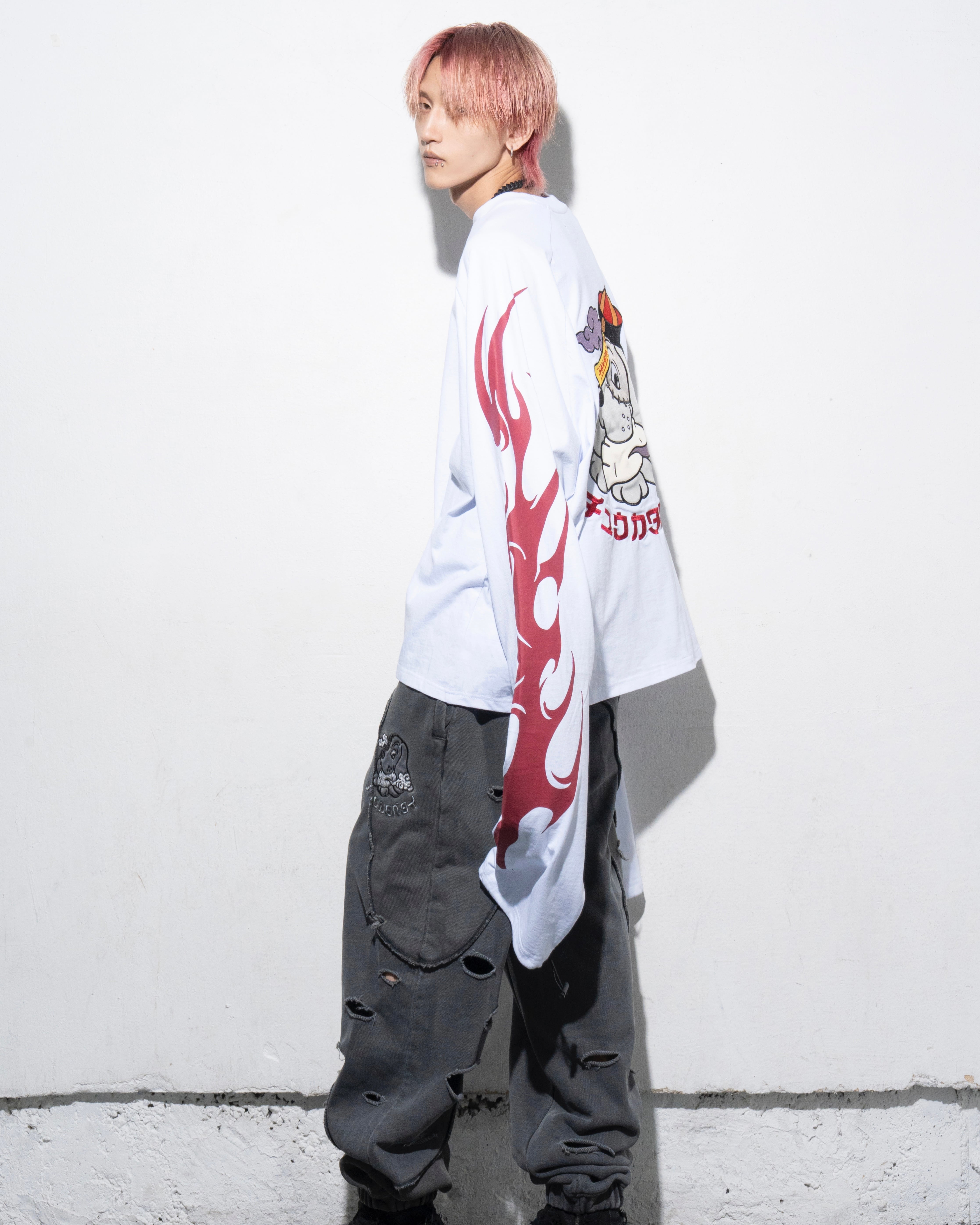 GALFY×チュウカタベタイ ロンT/白 | チュウカタベタイ