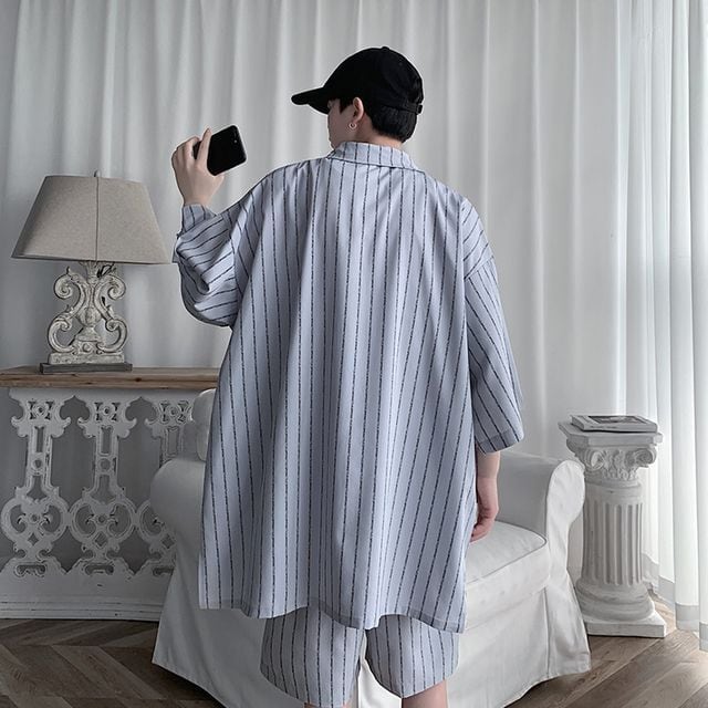 予約販売】メンズ セットアップ 上下 ハーフパンツ 半袖シャツ
