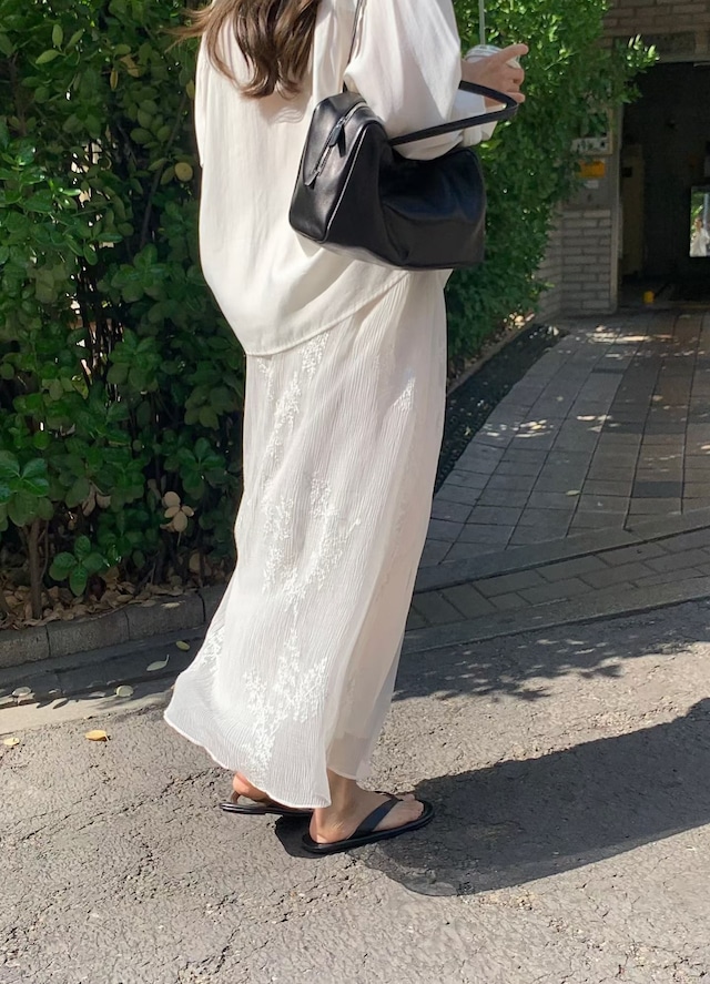 (LITER) ria embroidery chiffon skirt