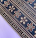 〈花模様の古屋帯〉織り出し　普段着の帯　紺　オトナかわいい　SALE