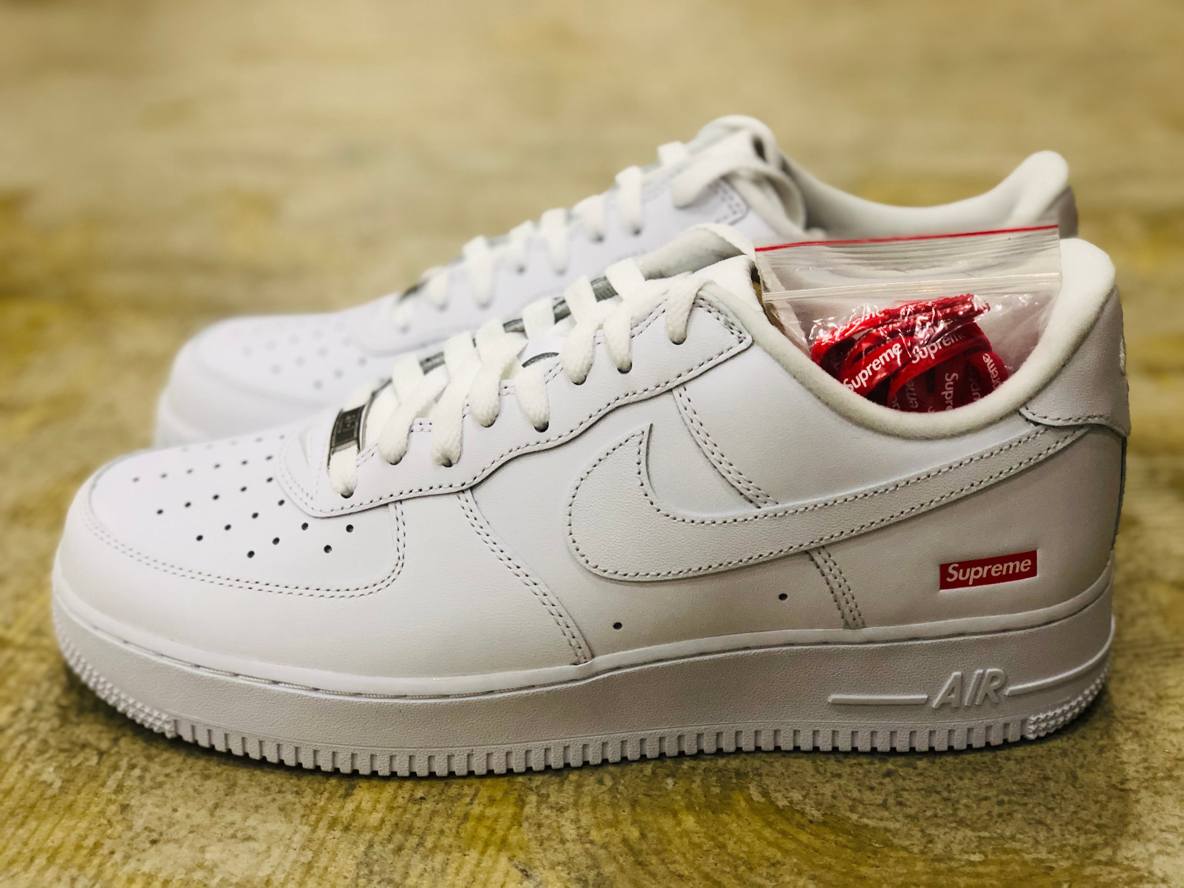 supreme air force 1 low white