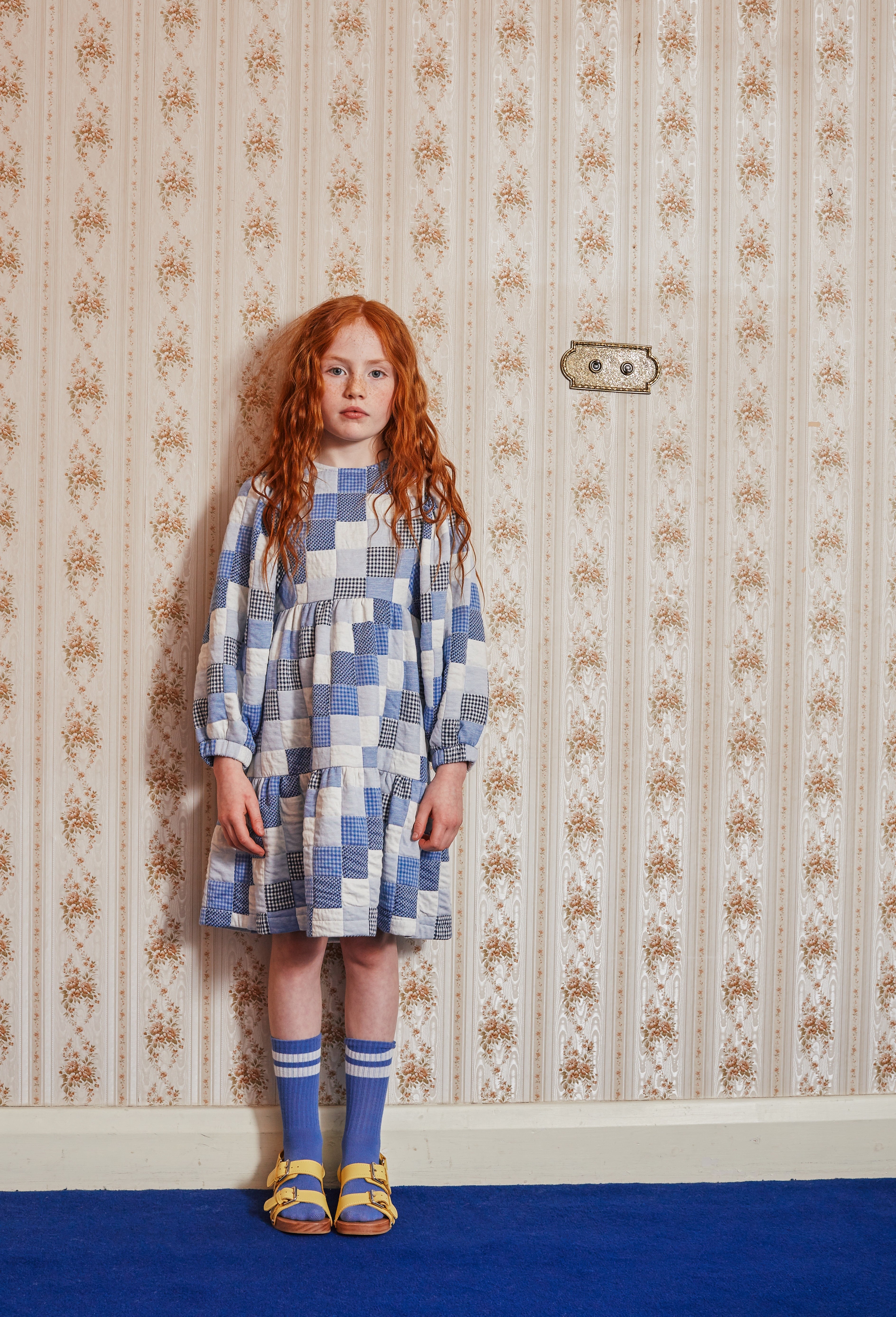 FISH&KIDS 〈patchwork dress blue〉 | trava