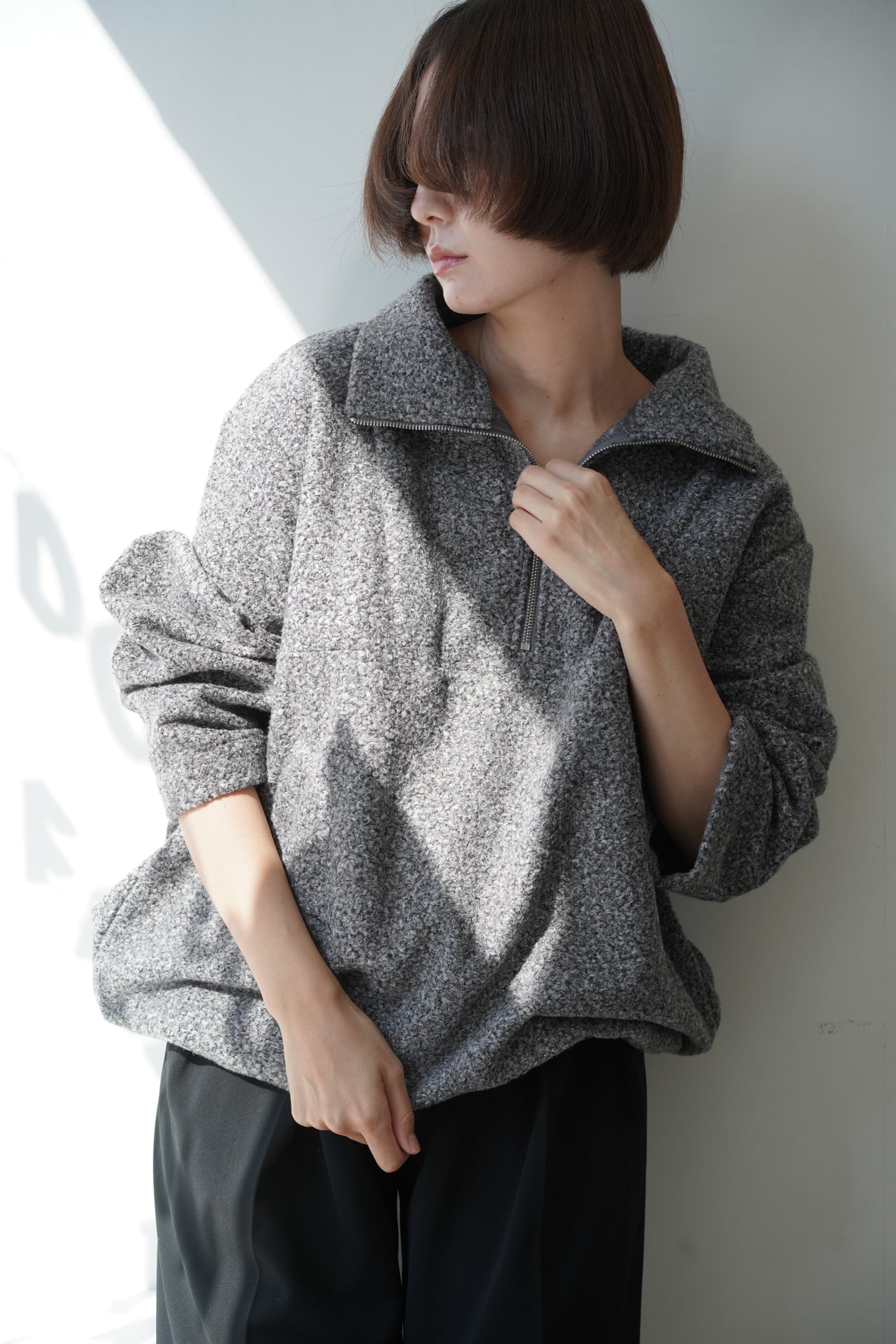 half zip pullover ハーフジッププルオーバー Charcoal
