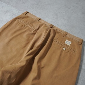 90s 初期型 USA製 Polo by Ralph Lauren POLO CHINO "No pleats" Tobacco Brown [W36L31相当] 古着