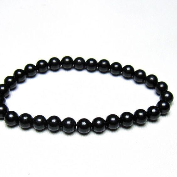 シュンガイト ブレスレット 6mm 一点物 メール便可 111-49678