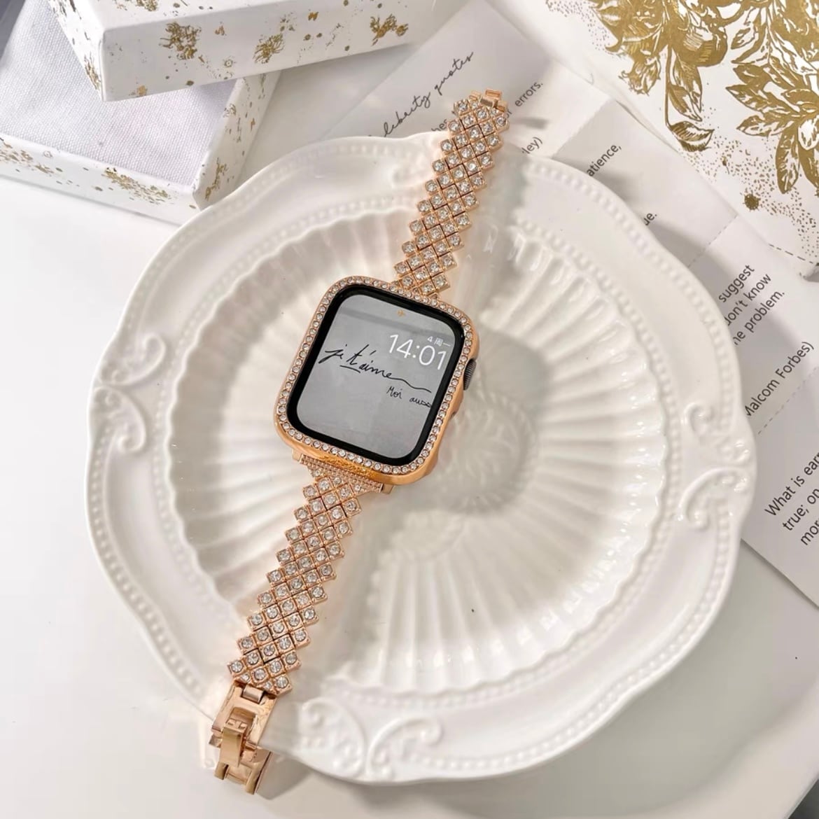 《再入荷》ローズゴールド ストーンApple Watch バンド | Matey