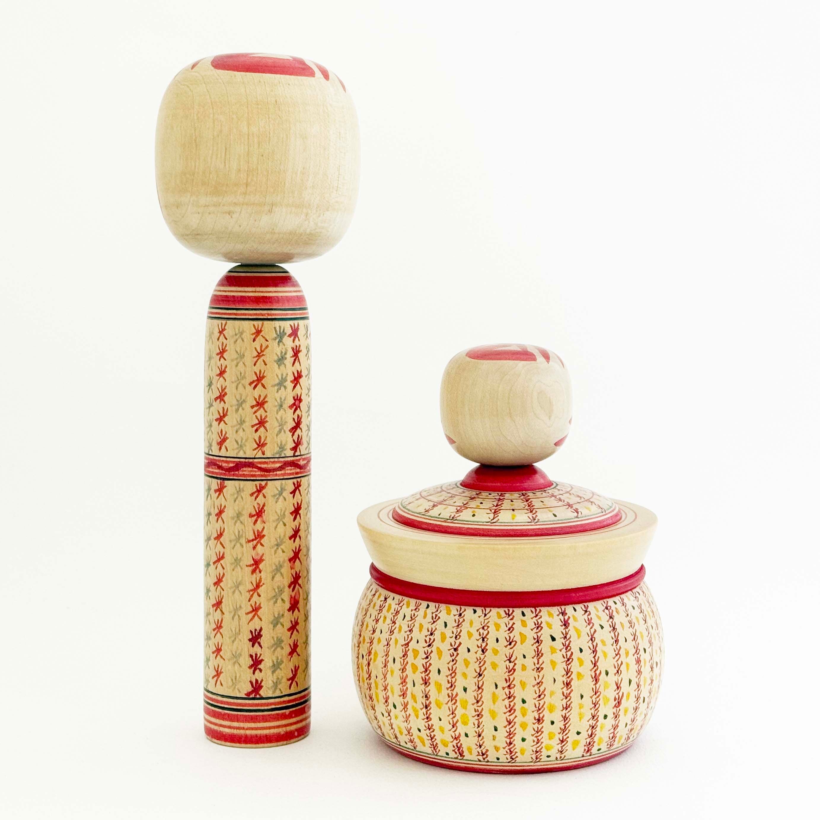 遠刈田系 / 佐藤一夫工人（糸目柄2体セット）