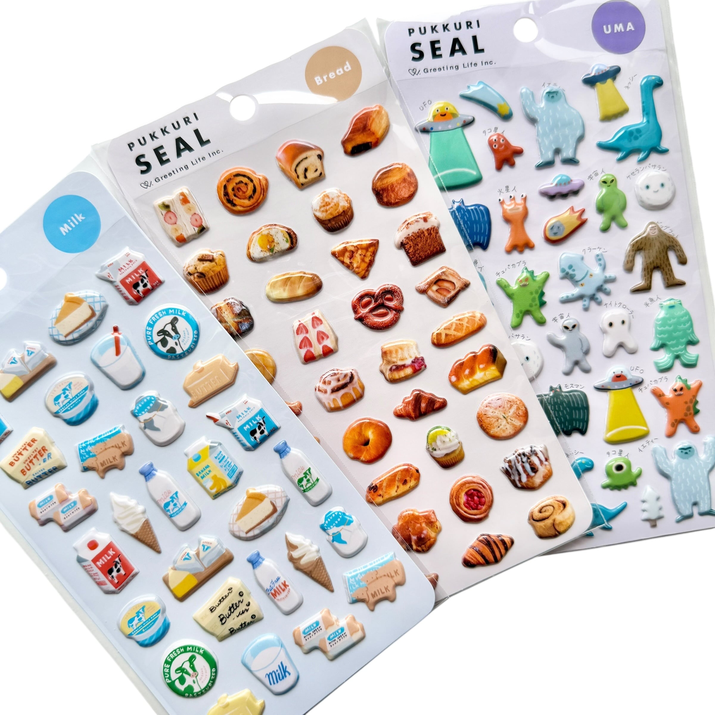 PUKKURI SEAL ぷっくりシール milk bread UMA | Jewelie
