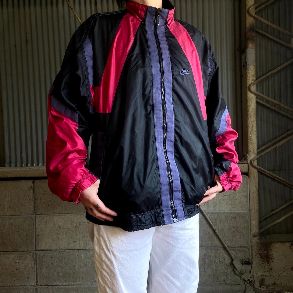 90年代 銀タグ NIKE ナイキ ナイロンジャケット メンズXL相当 古着 90s  