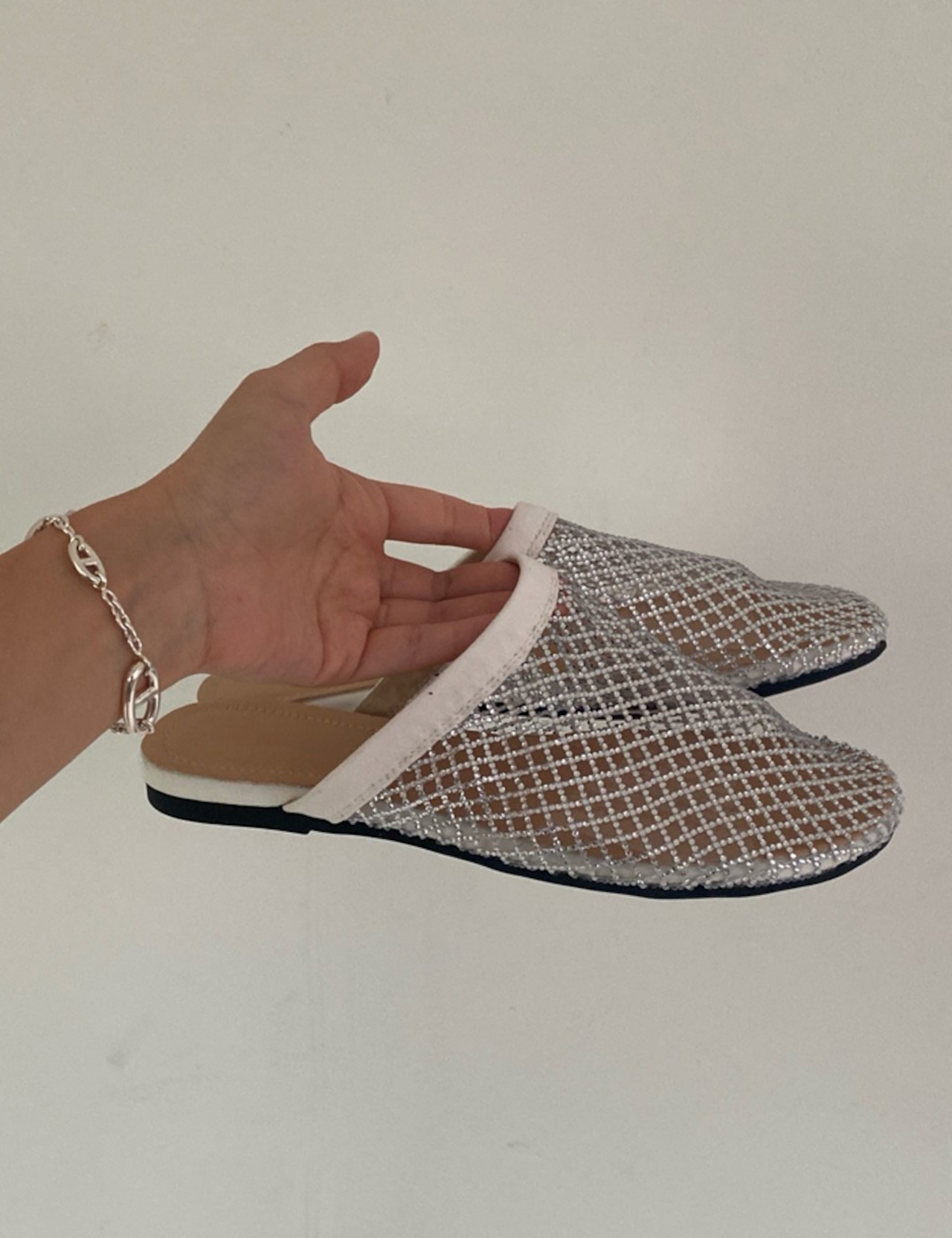【新作5%OFF・3日間】Beads-Mesh Mule _3colors