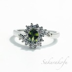 D010 送料無料 レディース 指輪 アクセサリー ペリドット キュービックジルコニア 可憐リング