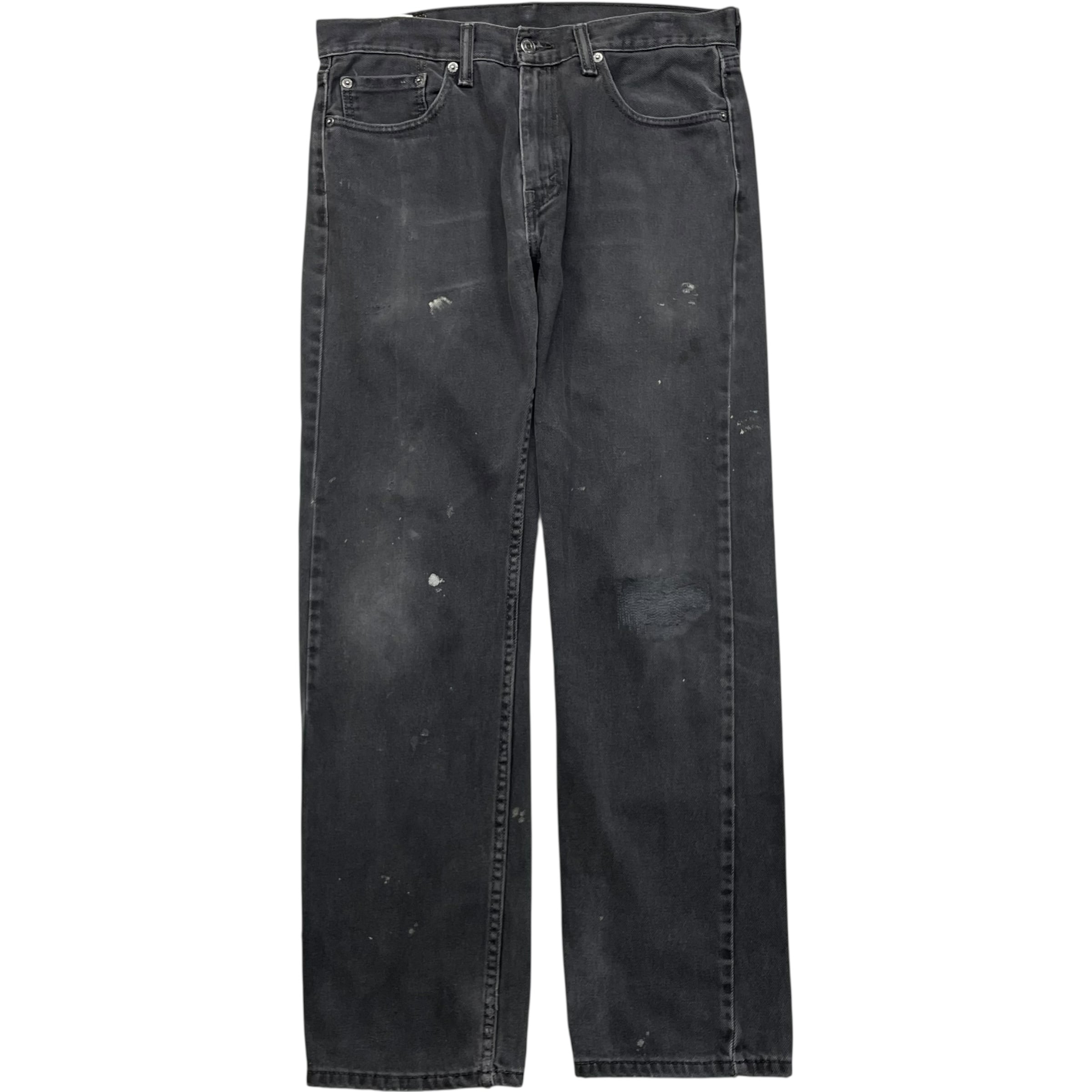 《実寸 W34L31》 Levi's リーバイス 505 ブラックデニム 色落ち no.8664
