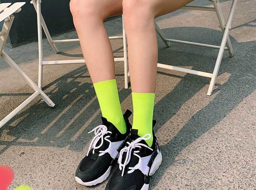 PEACEMINUSONE SOCKS ソックス ネオン イエロー グリーン