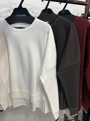 裏起毛配色ニットライクカットソー　25100