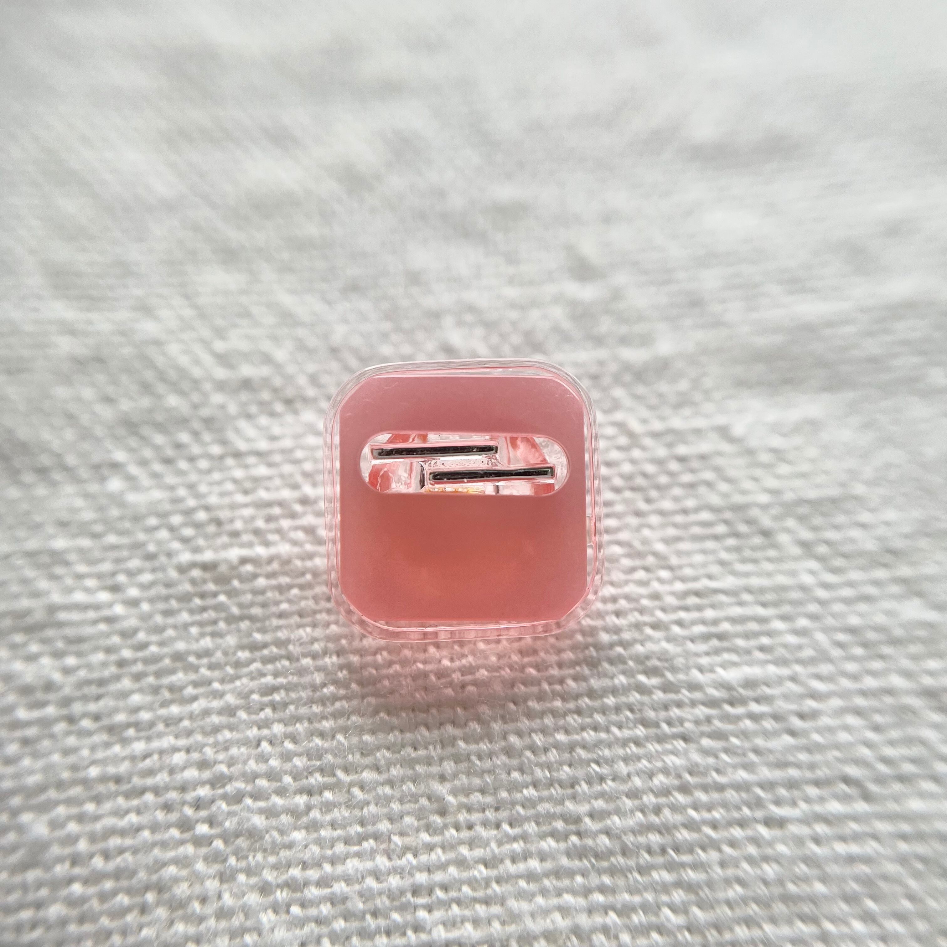 ●『2個セット』スクエア シルバー2ライン×シャイニーピンク 15㎜