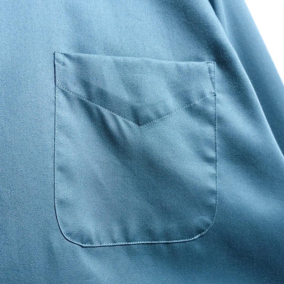 GEOFFREY BEENE” Sax Blue Color Satin Dress Shirt | 古着屋 FORCE