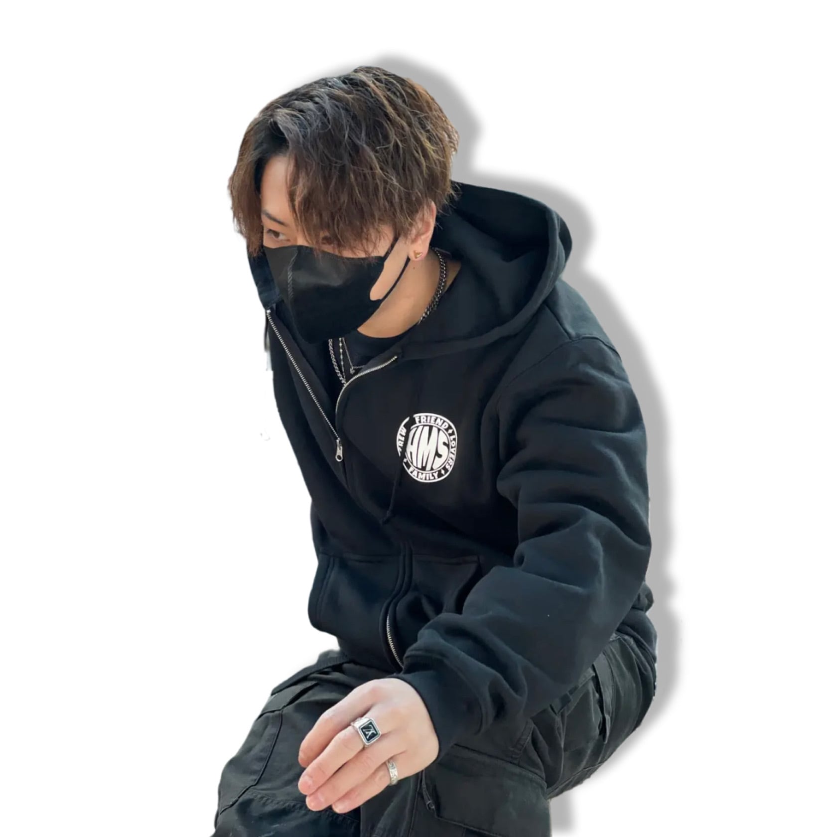 HMS FULL ZIP Parker (black) /HMS FULLZIP BK | homiesunity_official