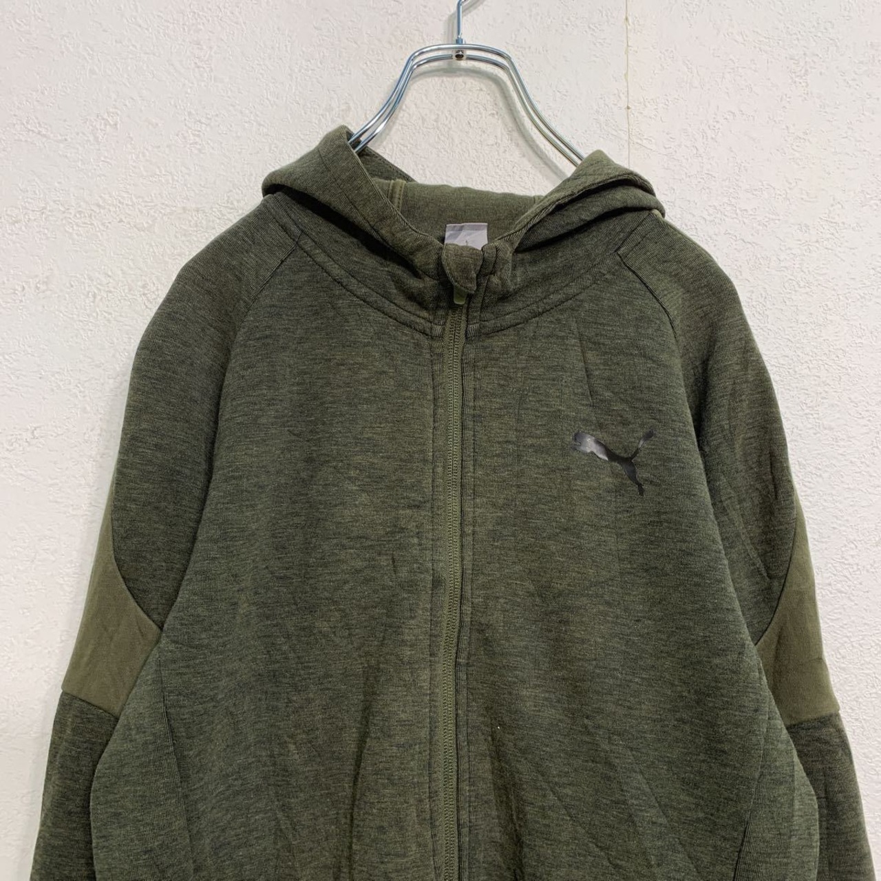 PUMA ジップアップ パーカー キッズ L グリーン プーマ スポーツ 古着 