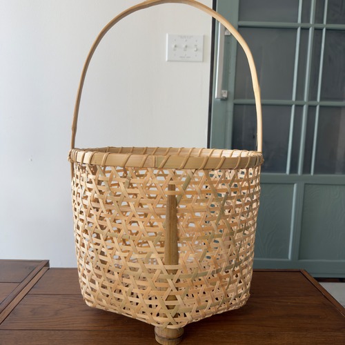 手つき竹かご　特大（Φ約33cm）千葉