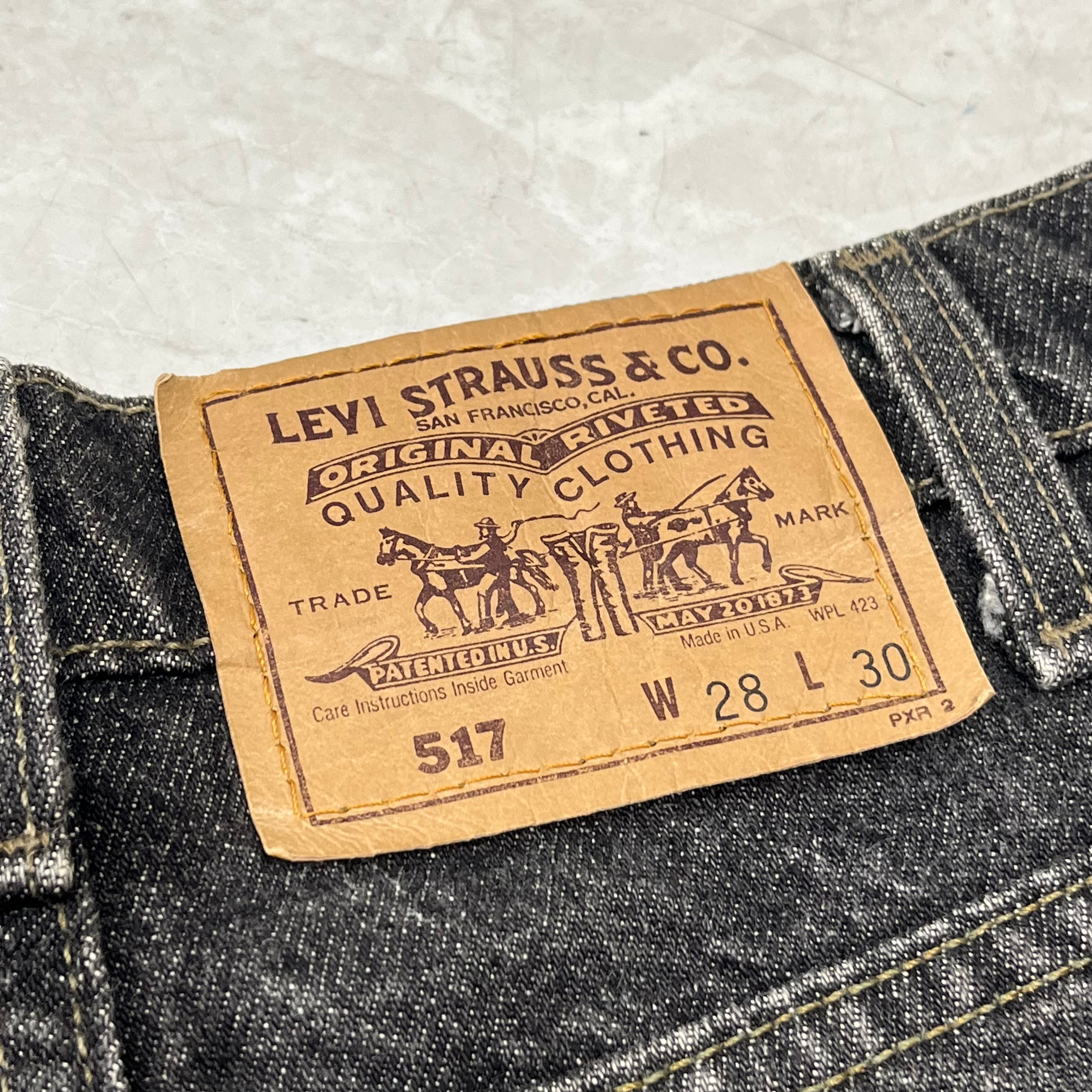 90s Levi's 517 Denim Pants Black 90年代 リーバイス 517 先染め