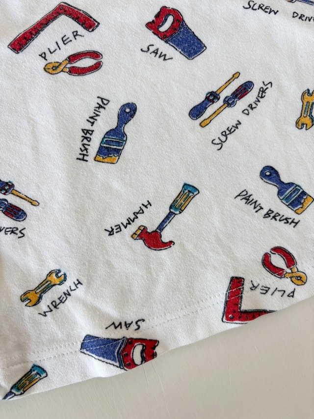 【2T相当・vintage】工具柄ハイネックtee