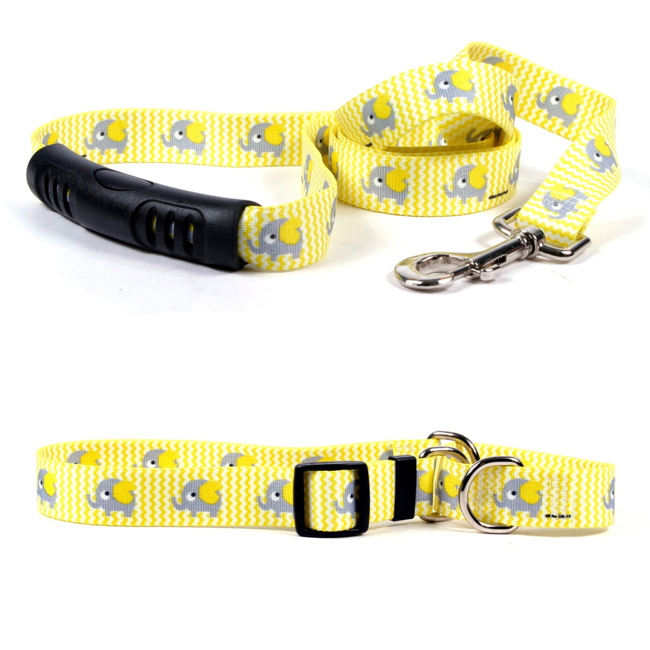 イエロー エレファント　チョーカー首輪＋リードセット ＭLサイズ - Yellow Dog Design