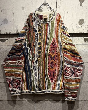 【Caka otto】 "COOGI" Crazy Pattern Vintage Loose 3D Knit