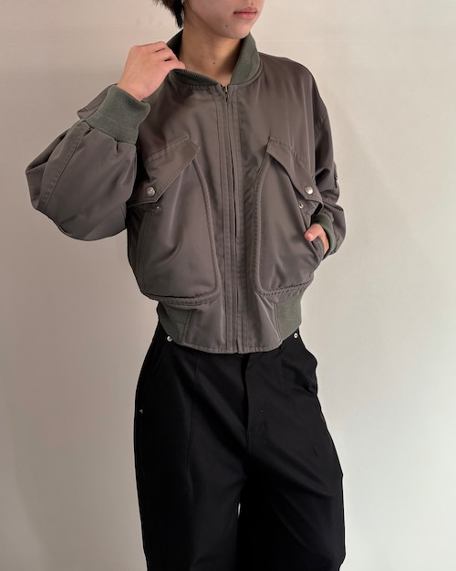 【80s CALVIN KLEIN】minimal bomber jacket