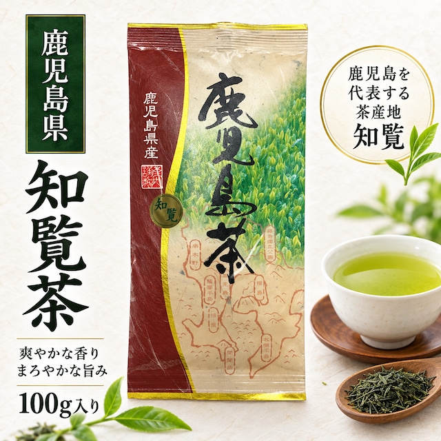 鹿児島県産 知覧茶100g入り “鮮やかな水色 ふくよかな香り まろやかな味わい” 日本茶 緑茶 煎茶 深蒸し茶 荻野