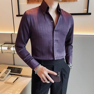 ハイエンドなビジネスカジュアルスタイルにピッタリのスリムシャツ　SH004