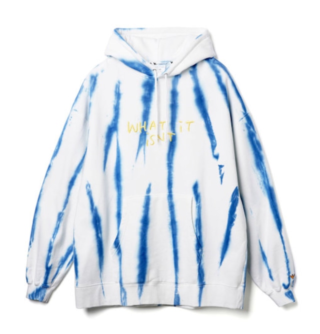 MARK GONZALES マークゴンザレス タイダイ染め裏起毛BIGパーカー　White　ｘ　blue　ラス1