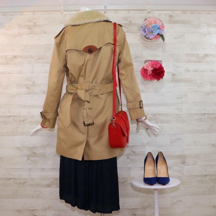 COACH トレンチコート チェック柄ウールライナー付 M ベージュ ほぼ未